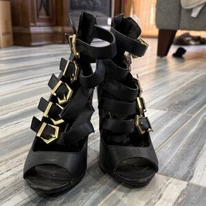Elegant Black Strappy Heels